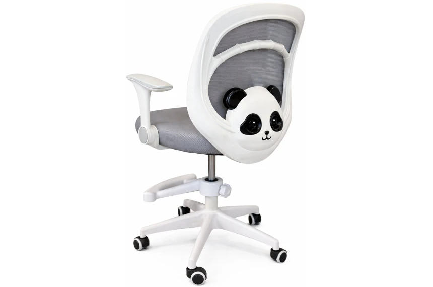 Кресло вращающееся детское с подставкой для ног Perfect Home KIDS PANDA Серый