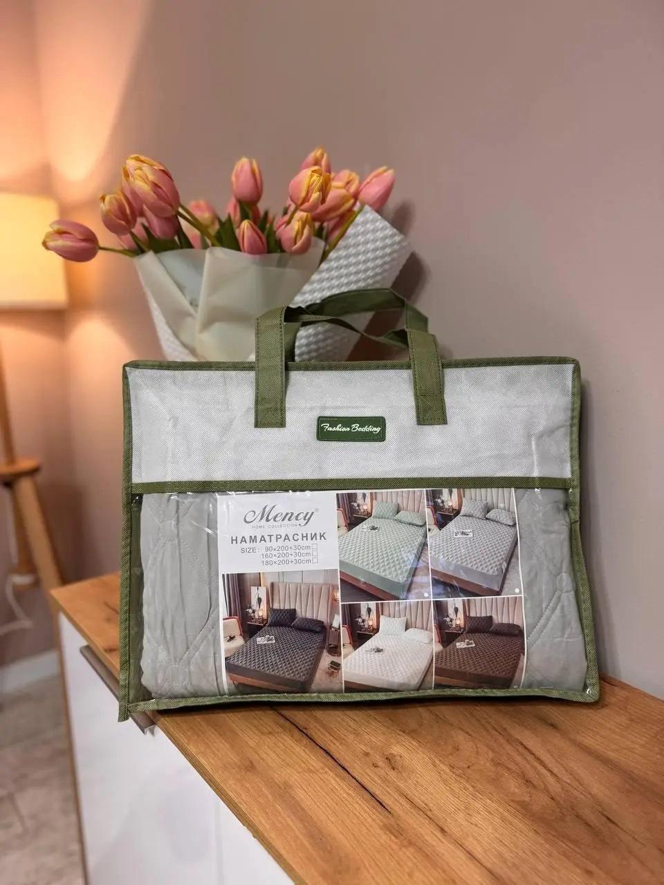 Наматрасник Mency хлопковый с бортом двуспальный 160х200 см Серый (П4К-al-namatrats-001-05) - фото 2 Наматрасник Mency хлопковый с бортом двуспальный 160х200 см Серый (П4К-al-namatrats-001-05) - фото 2