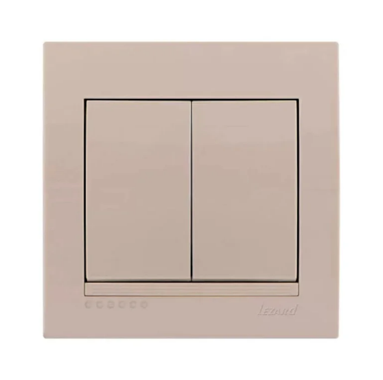 Выключатель двойной Lezard Deriy Кремовый (26295550)