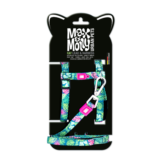 Набор для кошек шлейки/поводок Max & Molly Harness/Leash Set Tropical One Size (196053)