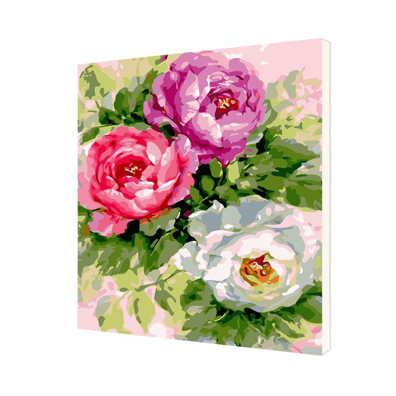 Картина по номерам Lesko DIY WH-80608 "Цветущие цветы"