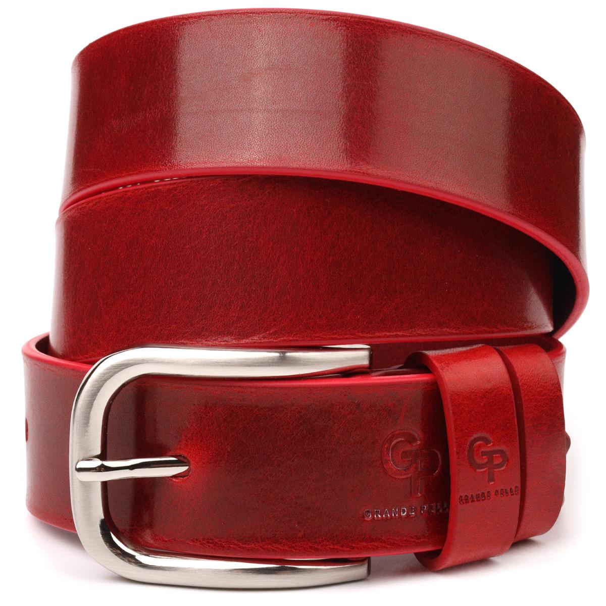 Ремень женский кожаный Grande Pelle Leather Belt 21475 Красный