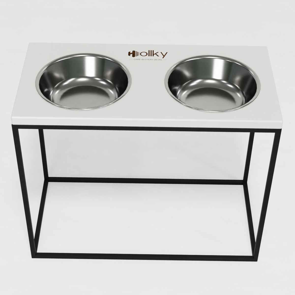 Миски на підставці для великих собак Hollky Base XL20 2х1,8 л (BXL40-522640-BLWH) - фото 3 Миски на підставці для великих собак Hollky Base XL20 2х1,8 л (BXL40-522640-BLWH) - фото 3