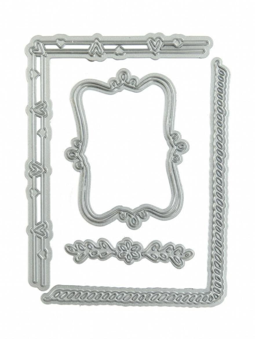 Набір вирубок Make it CUTTING DIES вінтажна рамка-рамочка з орнаментом та серцями для скрапбукінгу/кардмейкінгу та декору (500121)