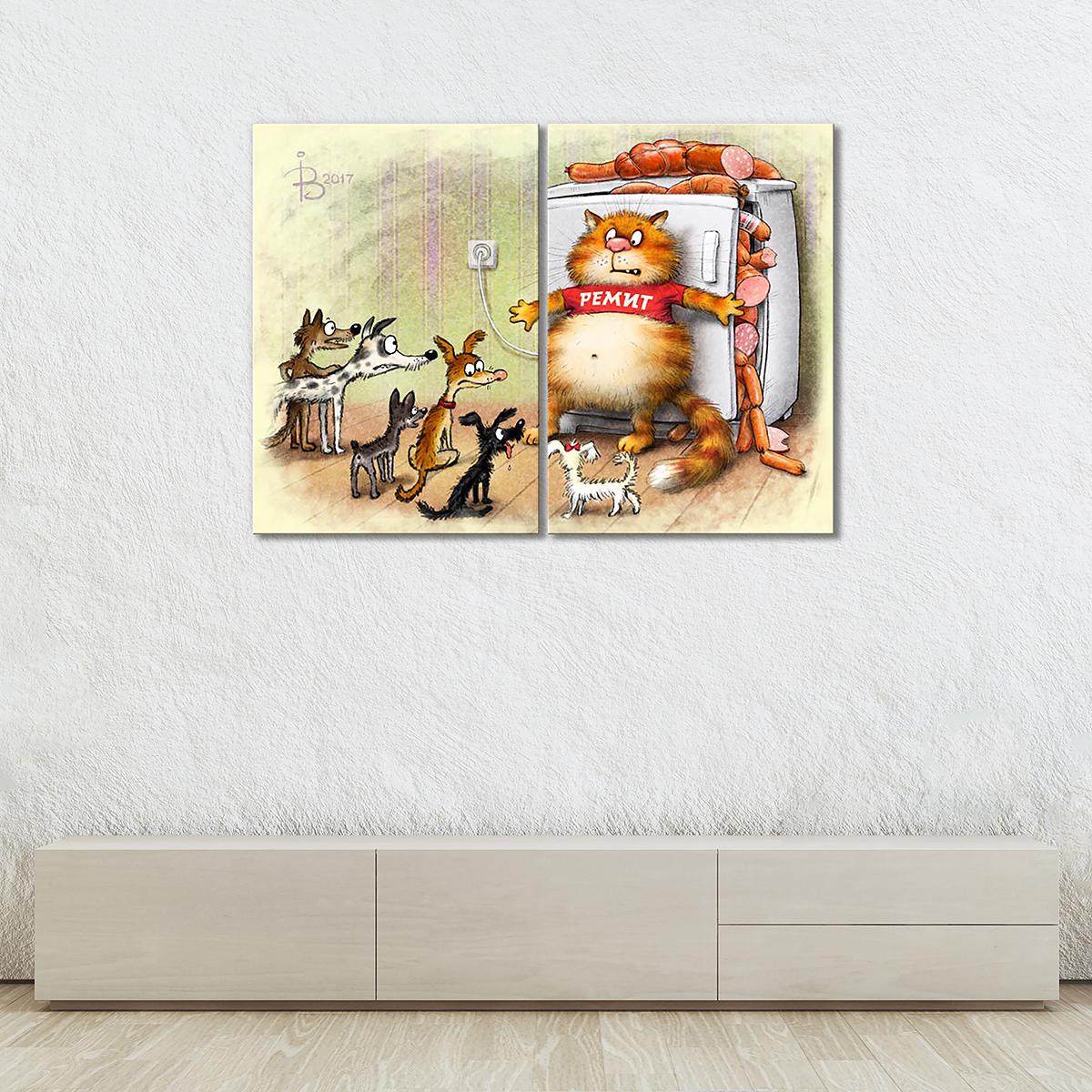 Модульная картина После 18:00 табу 2 модуля 50x75 см