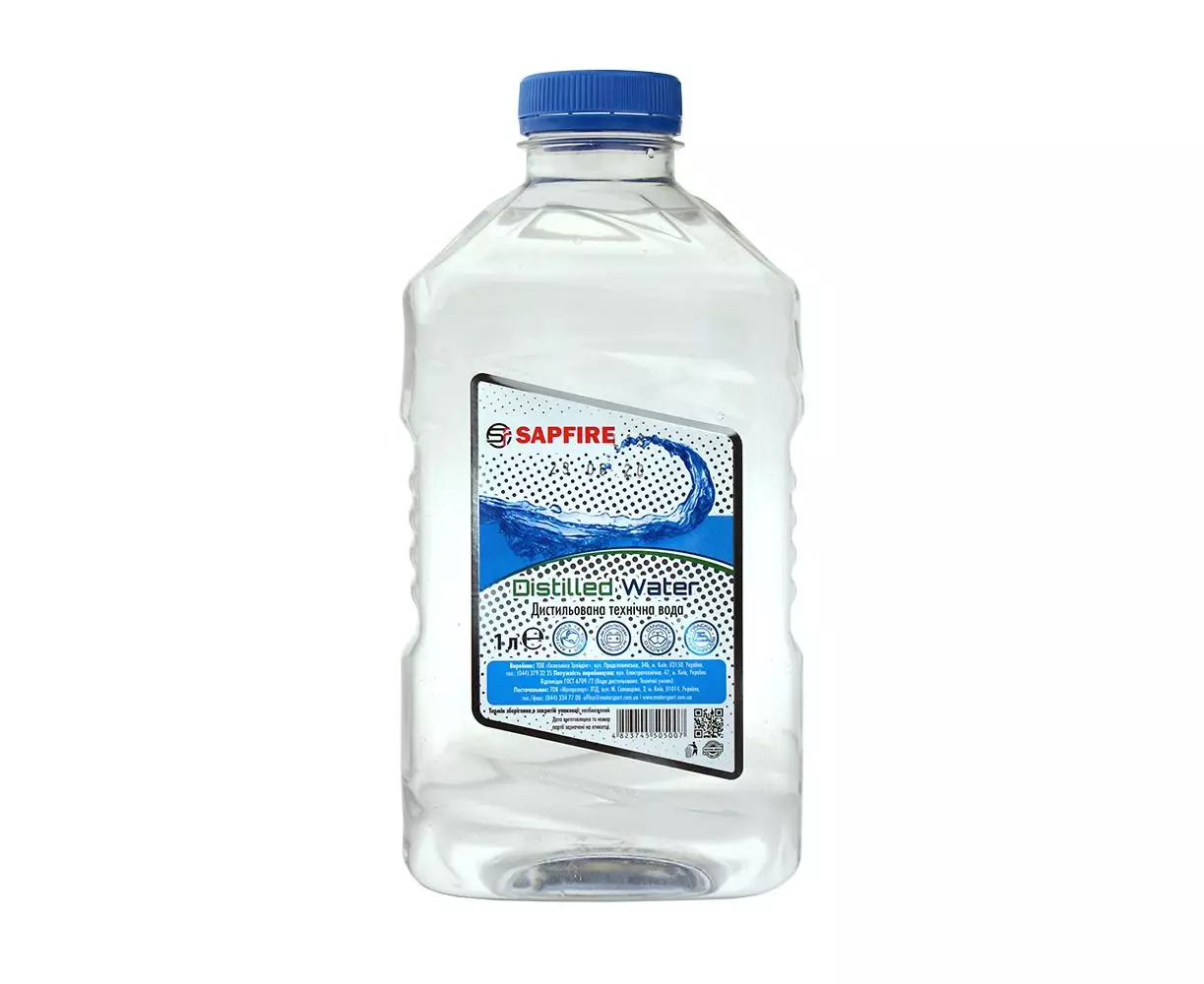 Дистильована вода технічна Sapfire Distilled Water 1 л