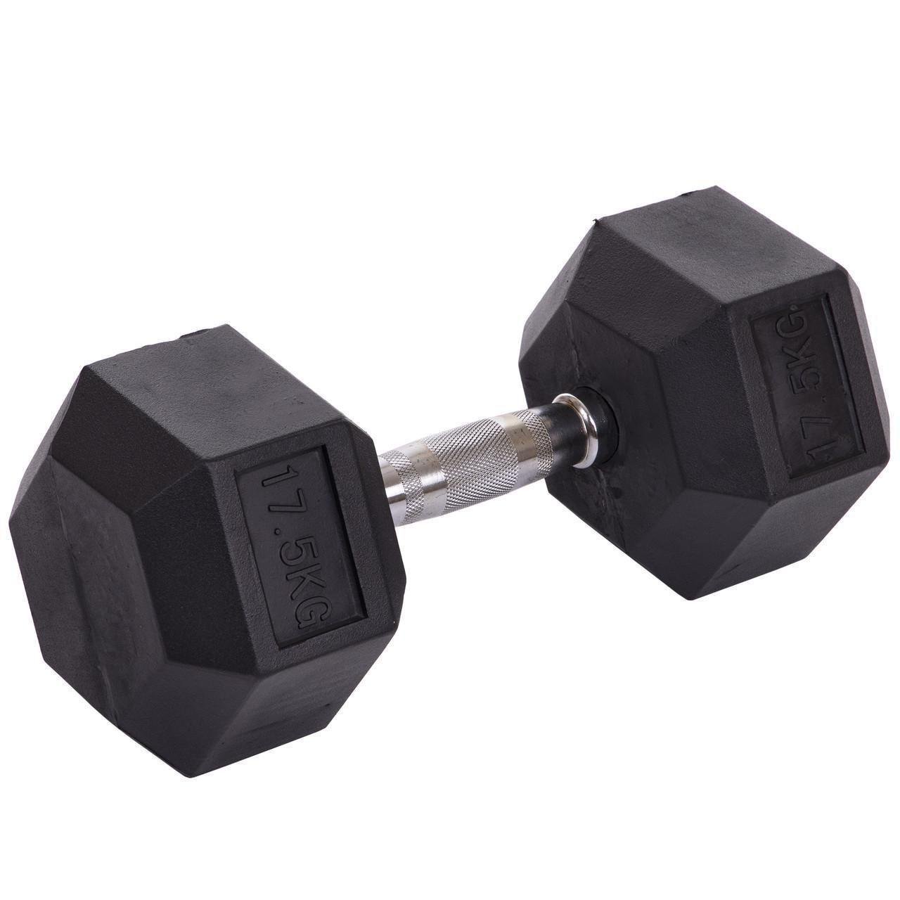 Гантель цельная Zelart TA-2679-17_5 шестигранная гексагональная обрезиненная 17,5 кг (2532858628) - фото 1 Гантель цельная Zelart TA-2679-17_5 шестигранная гексагональная обрезиненная 17,5 кг (2532858628) - фото 1