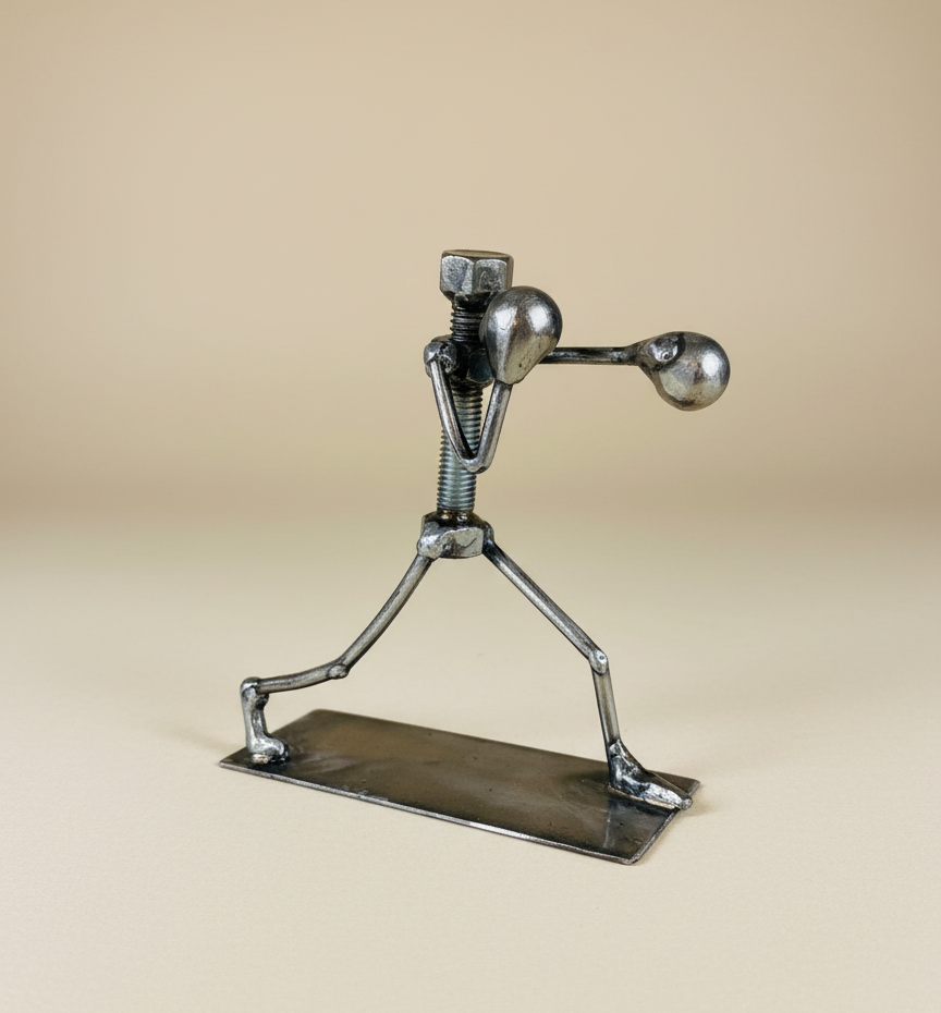 Фигурка боксера из металлолома сделана вручную (30775404)