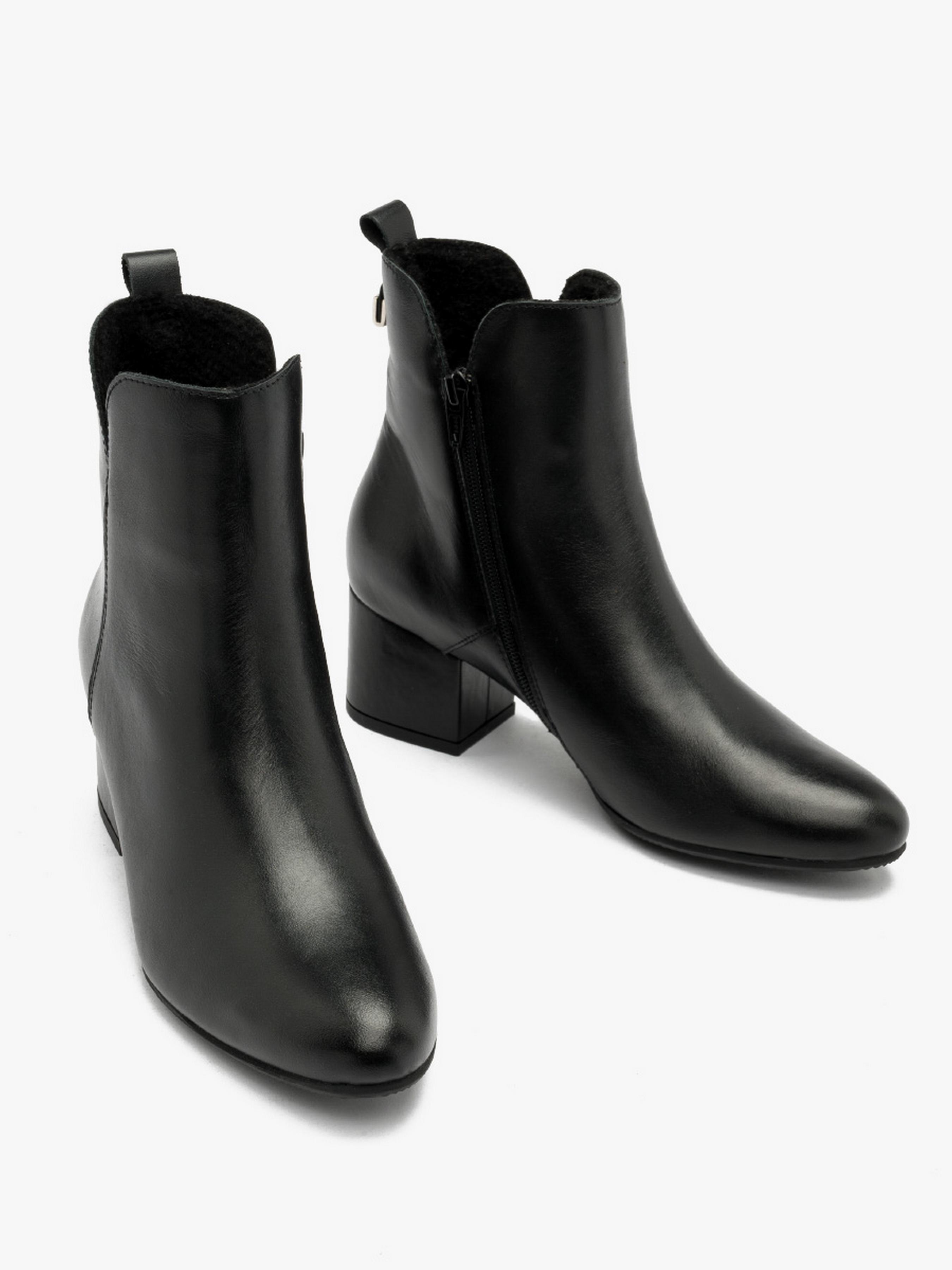 Ботинки кожаные женские демисезонные RYLKO на среднем каблуке р. 40 Черный (5VY70_T_ __8V)