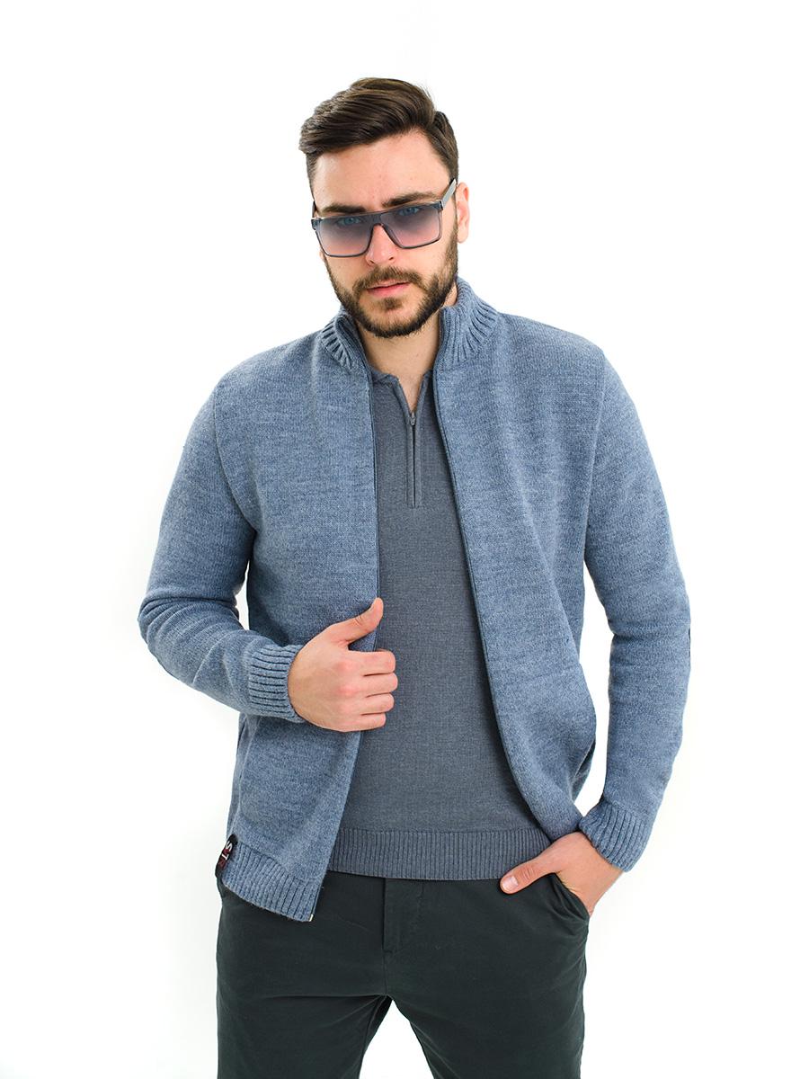 Кофта на блискавці з налокітниками SVTR р. 50 Джинс (395)