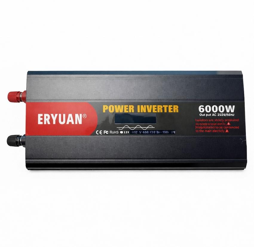 Інвертор напруги Eryuan із чистою синусоїдою 6000W LCD-дисплей DC/AC 12-220V (MX6000)