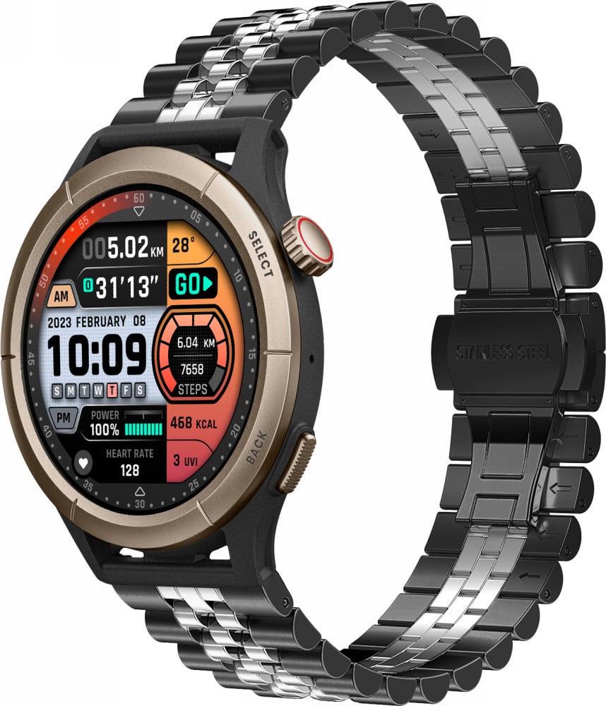 Браслет металлический Stech Line для Amazfit Cheetah Round/Cheetah Pro Black Silver (38455-03) Браслет металлический Stech Line для Amazfit Cheetah Round/Cheetah Pro Black Silver (38455-03)