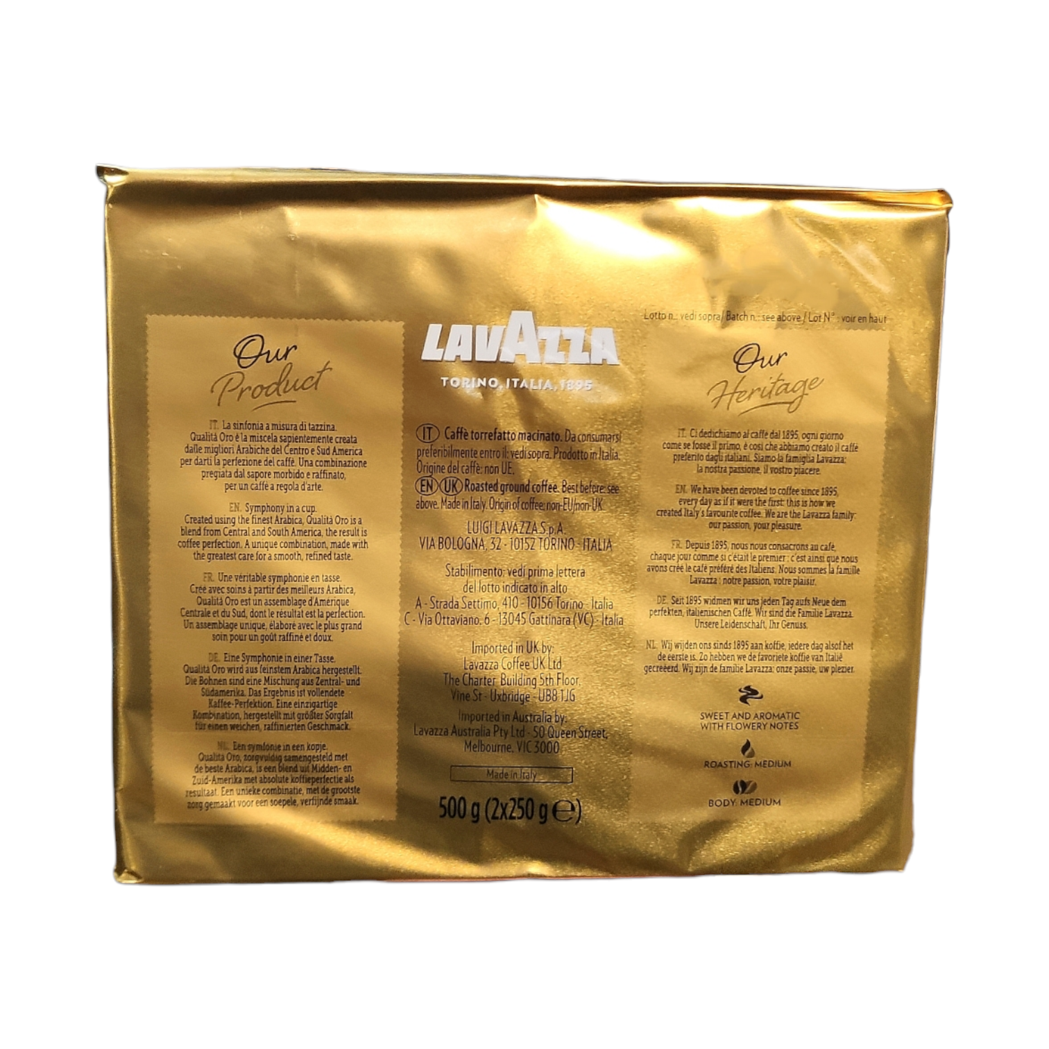 Кава мелена Lavazza Qualita Oro 2 шт. по 250 г (0832) - фото 2