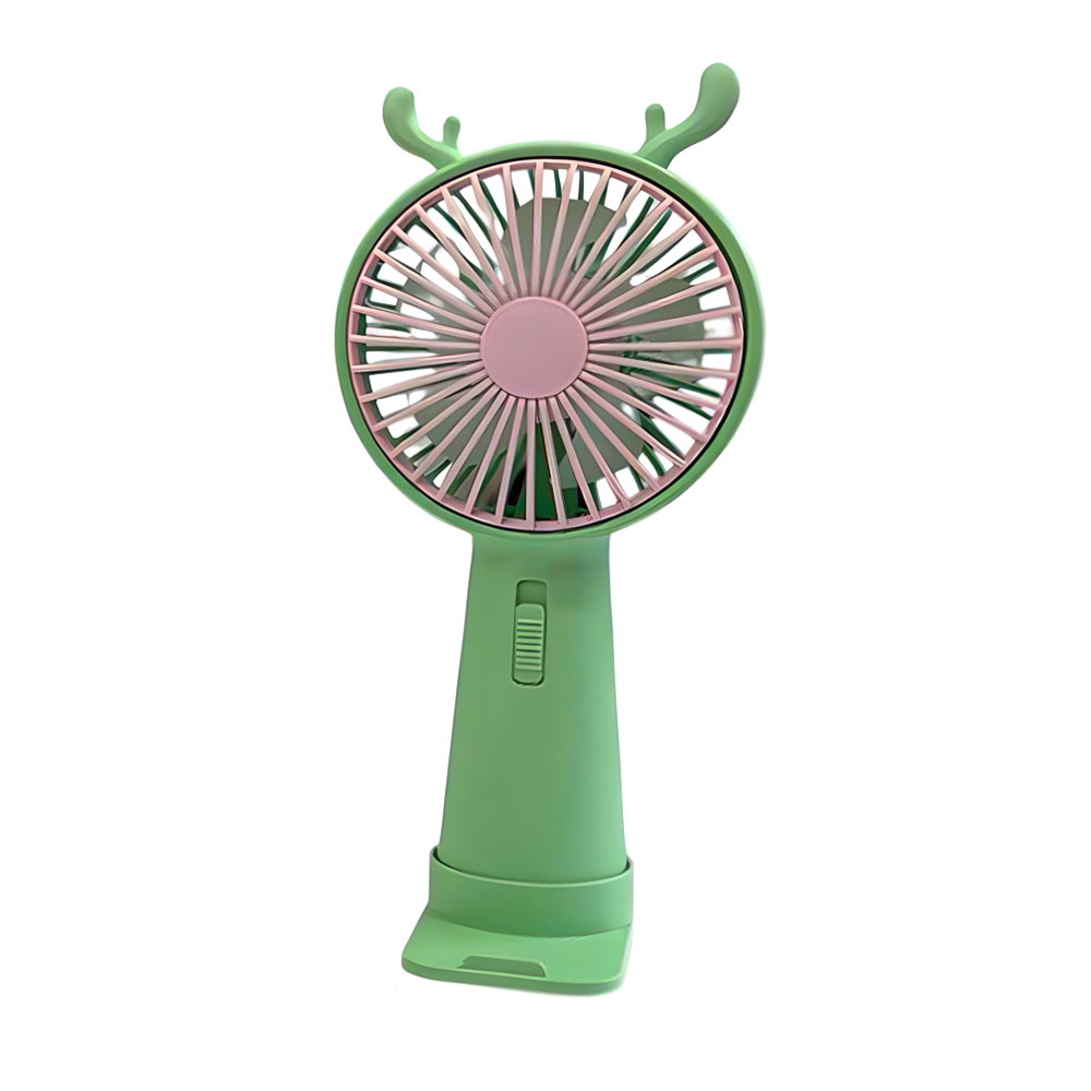 Вентилятор портативний Оленя з ріжками на акумуляторі та USB Зелений (51-зел-39559) - фото 5 Вентилятор портативний Оленя з ріжками на акумуляторі та USB Зелений (51-зел-39559) - фото 5