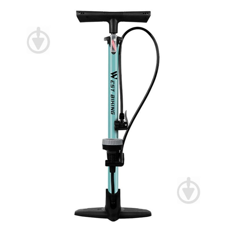 Насос велосипедний West Biking YP0711046 з манометром ручний Бірюзовий