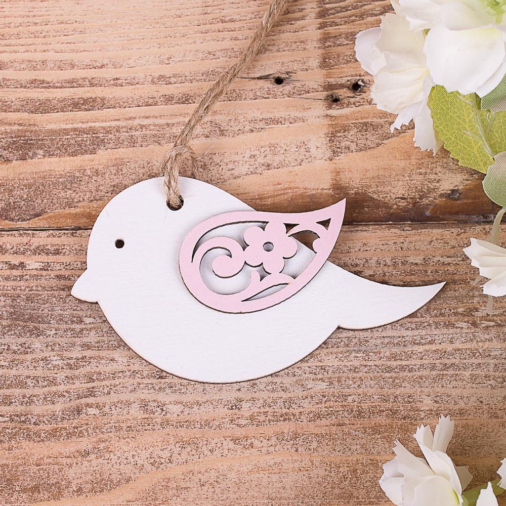 Подвеска Птичка с ажуром Розовый (4240-1)