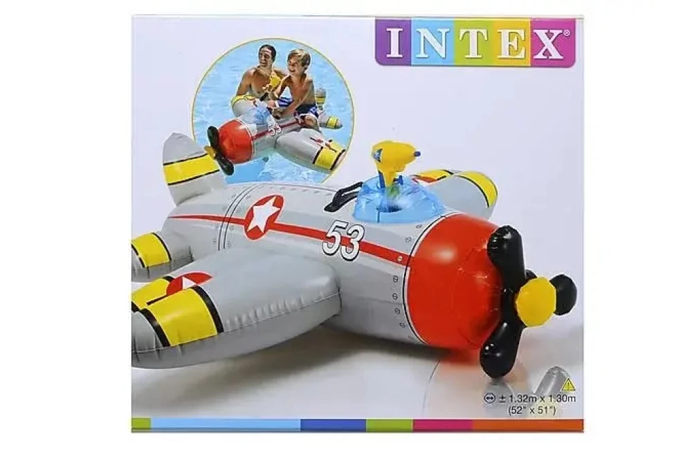 Плотик надувной детский Intex 57537 Истребитель 132x130 см (374248) - фото 5