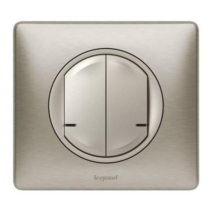 Вимикач бездротовий розумний Legrand Celiane with NETATMO 2-клавішний Титановий (23231144)