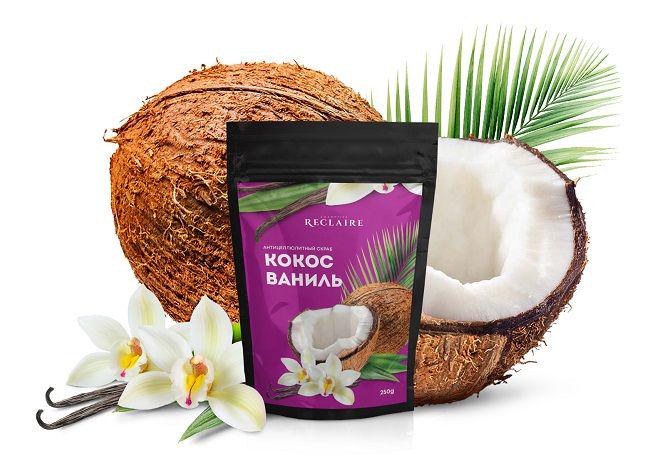 Скраб Reclaire антицеллюлитный Кокос-Ваниль 250 мл (2000962943689)