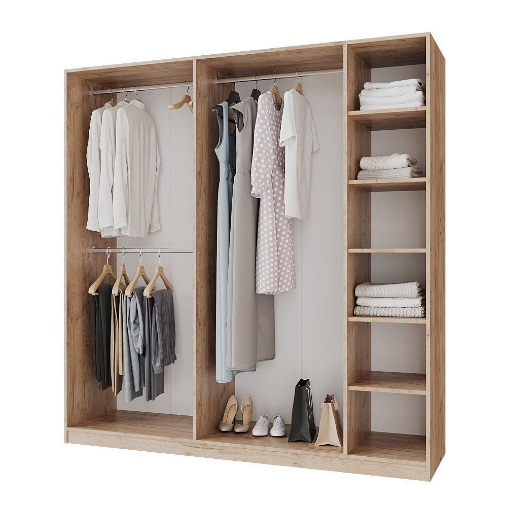 Шафа розпашна Меблітренд Чиназес Чи-2000 2000х500х2050 мм Дуб крафт золотий/Графітовий (26857675) - фото 2 Шафа розпашна Меблітренд Чиназес Чи-2000 2000х500х2050 мм Дуб крафт золотий/Графітовий (26857675) - фото 2