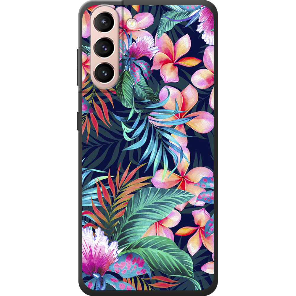 Чехол BoxFace Samsung G991 Galaxy S21 flowers in the tropics Черный силикон (41709-up1971-44632)