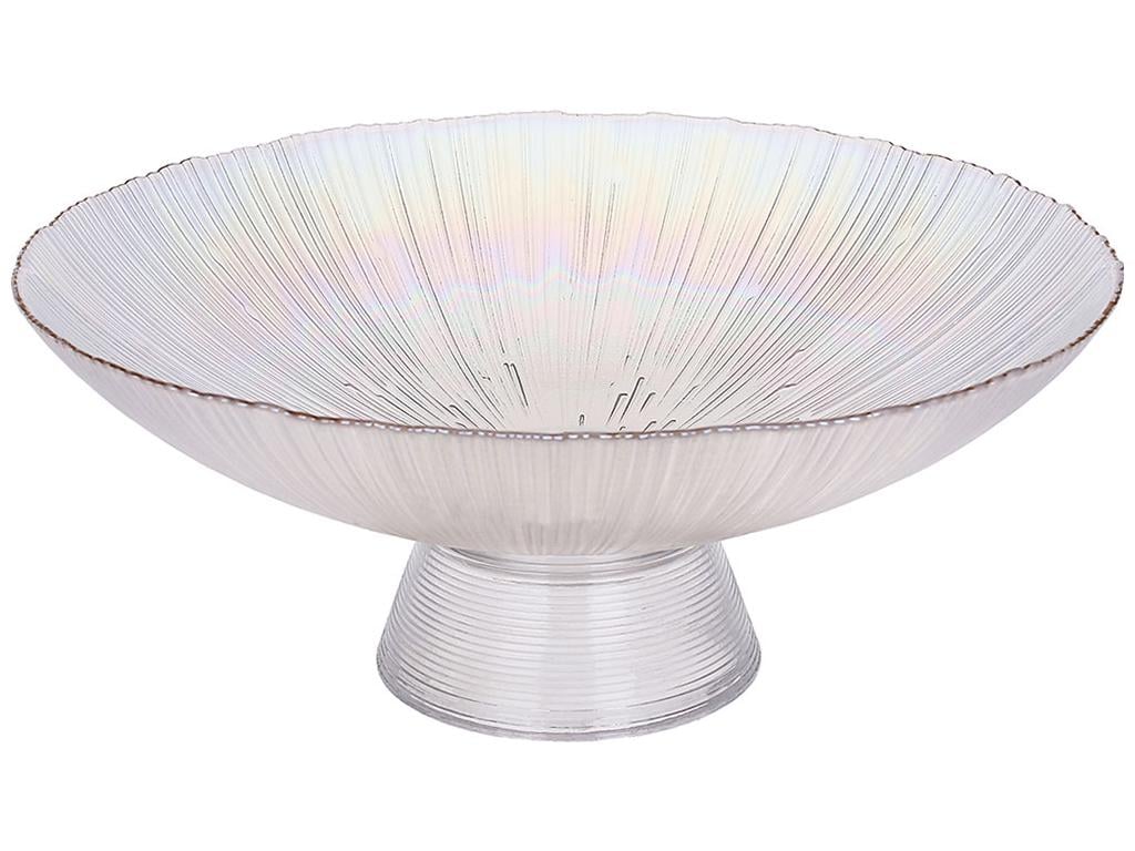 Фруктовница на ножке с ободкомFleur 24,5х10,8 см Перламутр с золотым (BDI-992-153) Фруктовница на ножке с ободкомFleur 24,5х10,8 см Перламутр с золотым (BDI-992-153)