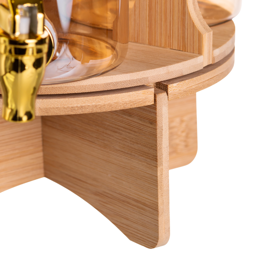 Диспенсер для напоїв потрійний на бамбуковій підставці 5,5 л - фото 5