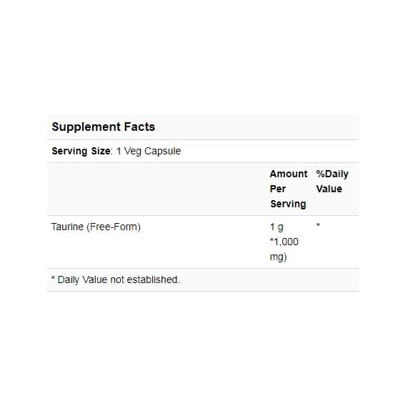 Таурін NOW Foods Taurine Double Strength 1000 мг 250 Veg Caps (NF0143) - фото 4