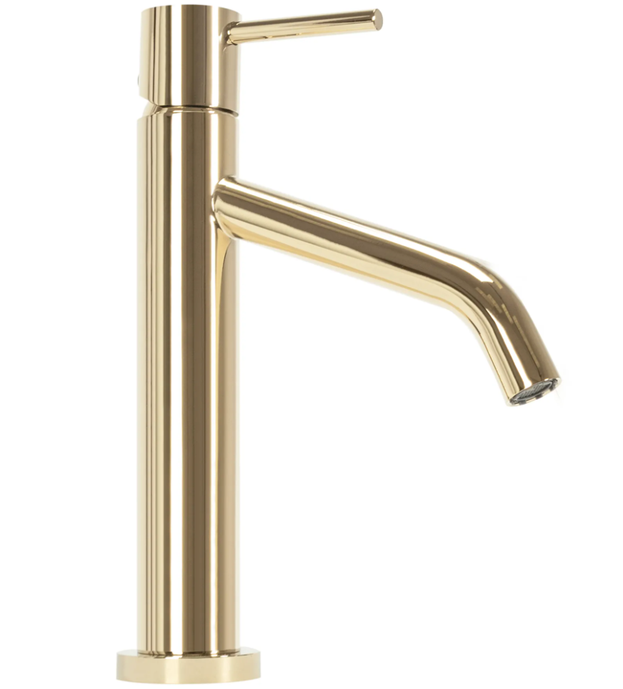 Смеситель для умывальника CUBO REA LEVEL REA-B2044 однорычажный Золотой (153600)