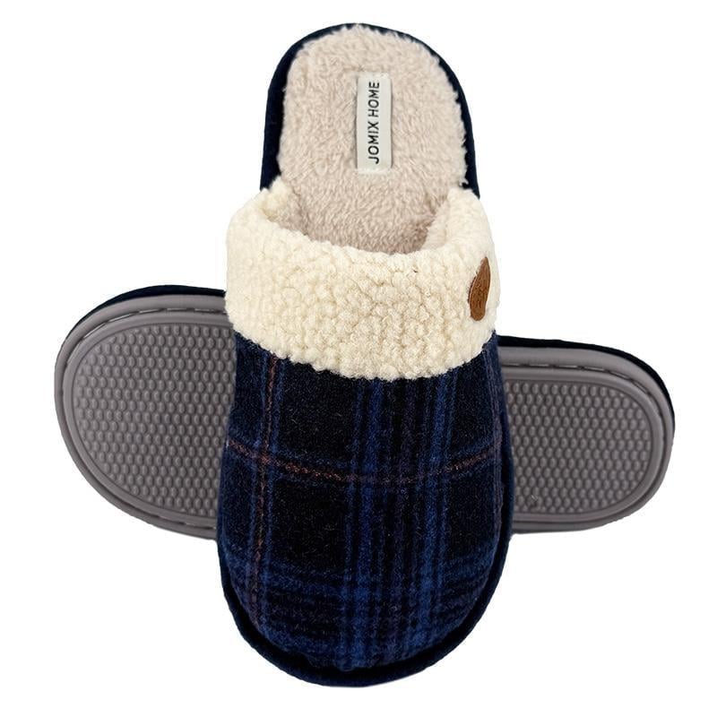 Комнатные мужские тапочки закрытые 10254-1 p. 43 27,5 см Синий