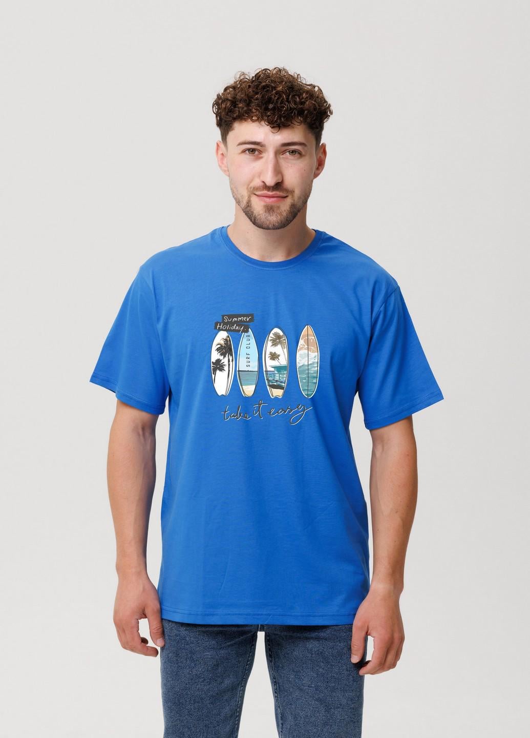 Футболка мужская Наталюкс Summer holiday 2XL Синий (1218019405051) Футболка мужская Наталюкс Summer holiday 2XL Синий (1218019405051)