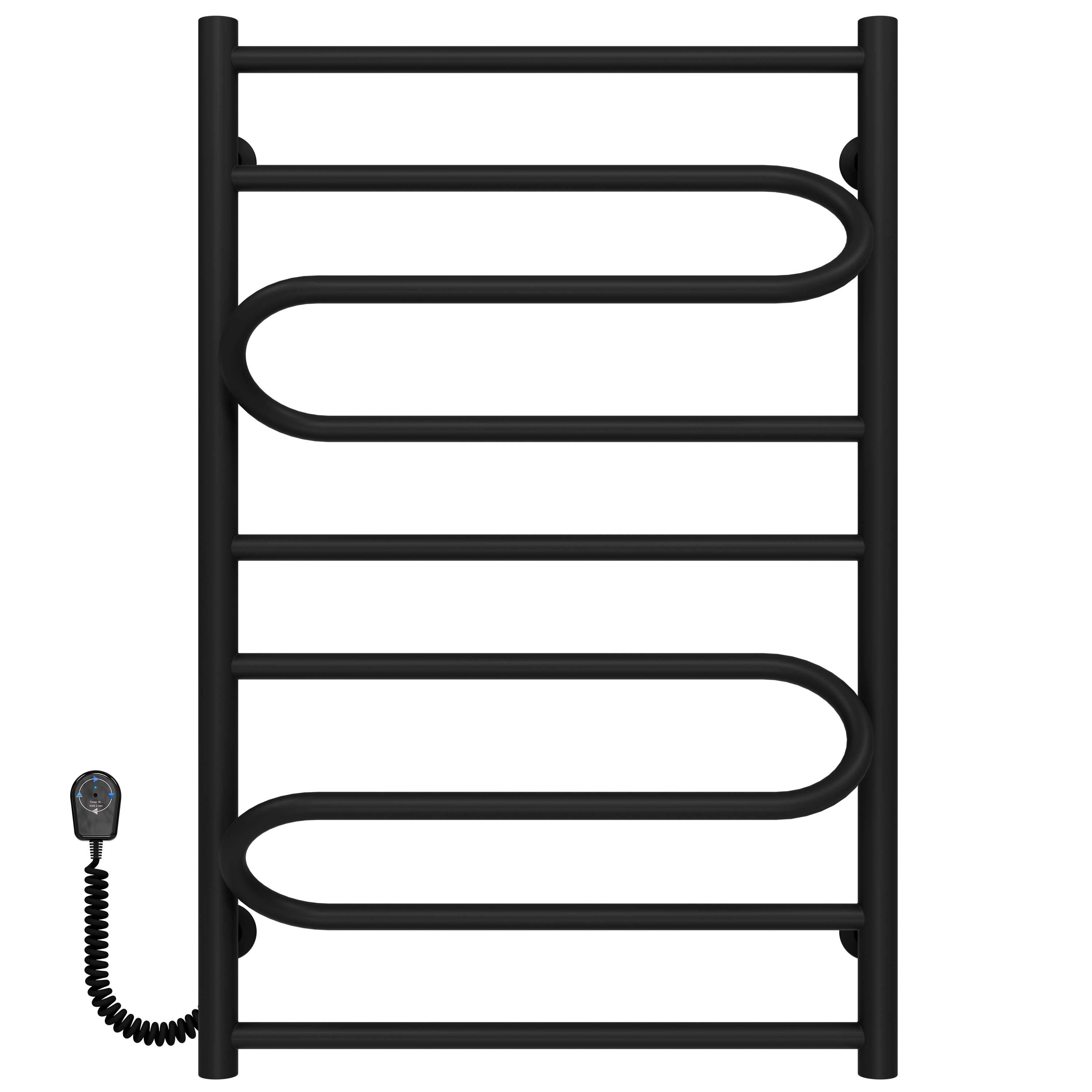 Полотенцесушитель электрический Deffi Вилла EF16 левое подключение нержавеющая сталь 500х800 мм Черный (C.VP.80.50.EBR5)