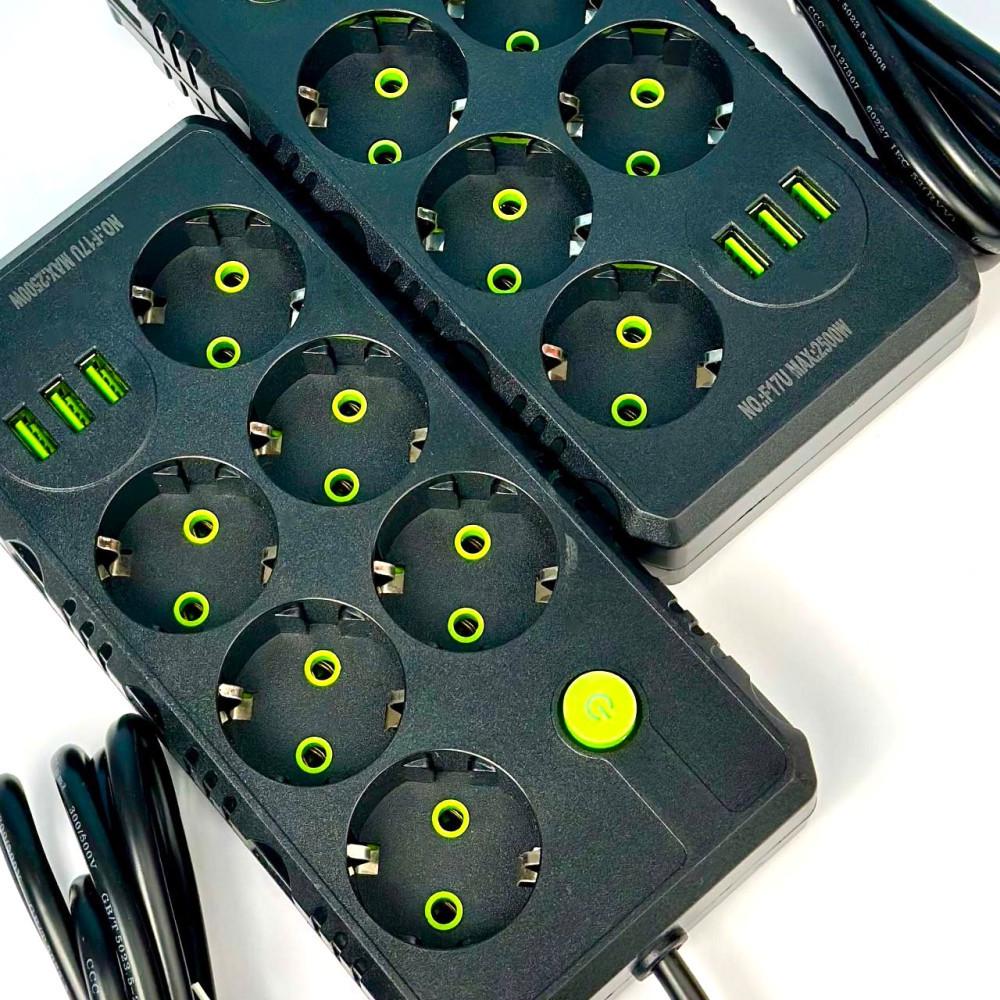 Удлинитель сетевой UA Power на 6 розеток + 3 USB 2 м (F17U) - фото 4