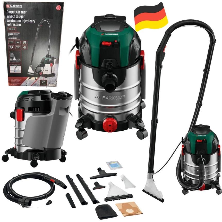 Пилосос промисловий миючий PARKSIDE PWS 20 C2 для сухого та вологого прибирання 20 л (23757517) - фото 9