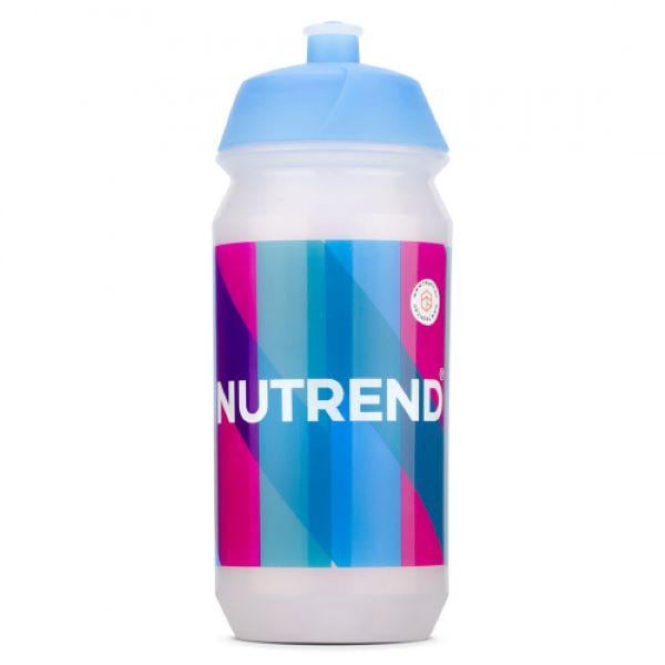 Пляшка спортивна Nutrend Sport bottle 500 мл Біла з синьо-рожевим принтом