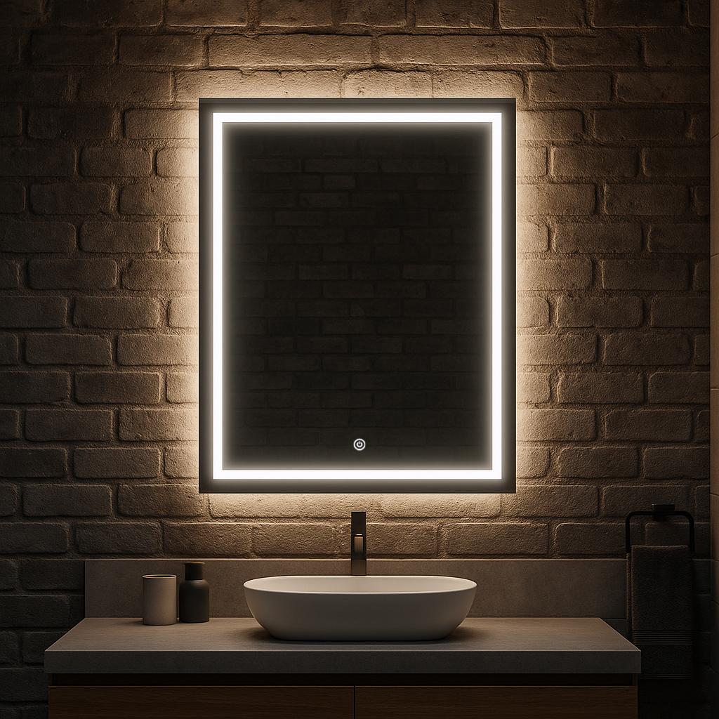 Дзеркало SENAM прямокутне вертикальне фоново-фронтальне підсвічування із сенсорною кнопкою 800х600 мм (PR.FF.V.8.6) - фото 3 Дзеркало SENAM прямокутне вертикальне фоново-фронтальне підсвічування із сенсорною кнопкою 800х600 мм (PR.FF.V.8.6) - фото 3