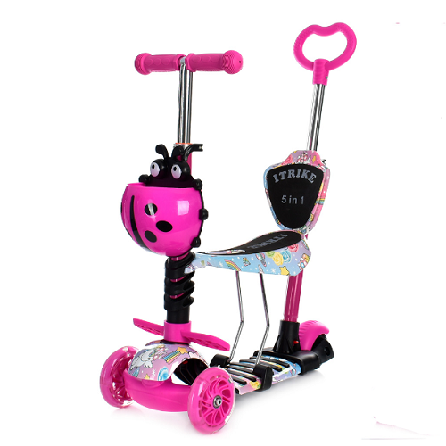 Самокат дитячий Profi JR 3-058-I-WP13 Maxi 5в1 Рожевий (JR 3-058-I-WP13)