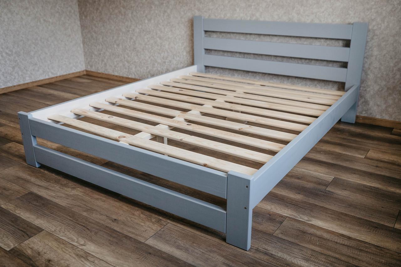 Ліжко двоспальне з масиву сосни 140x200 см Сірий (1868339515) - фото 7