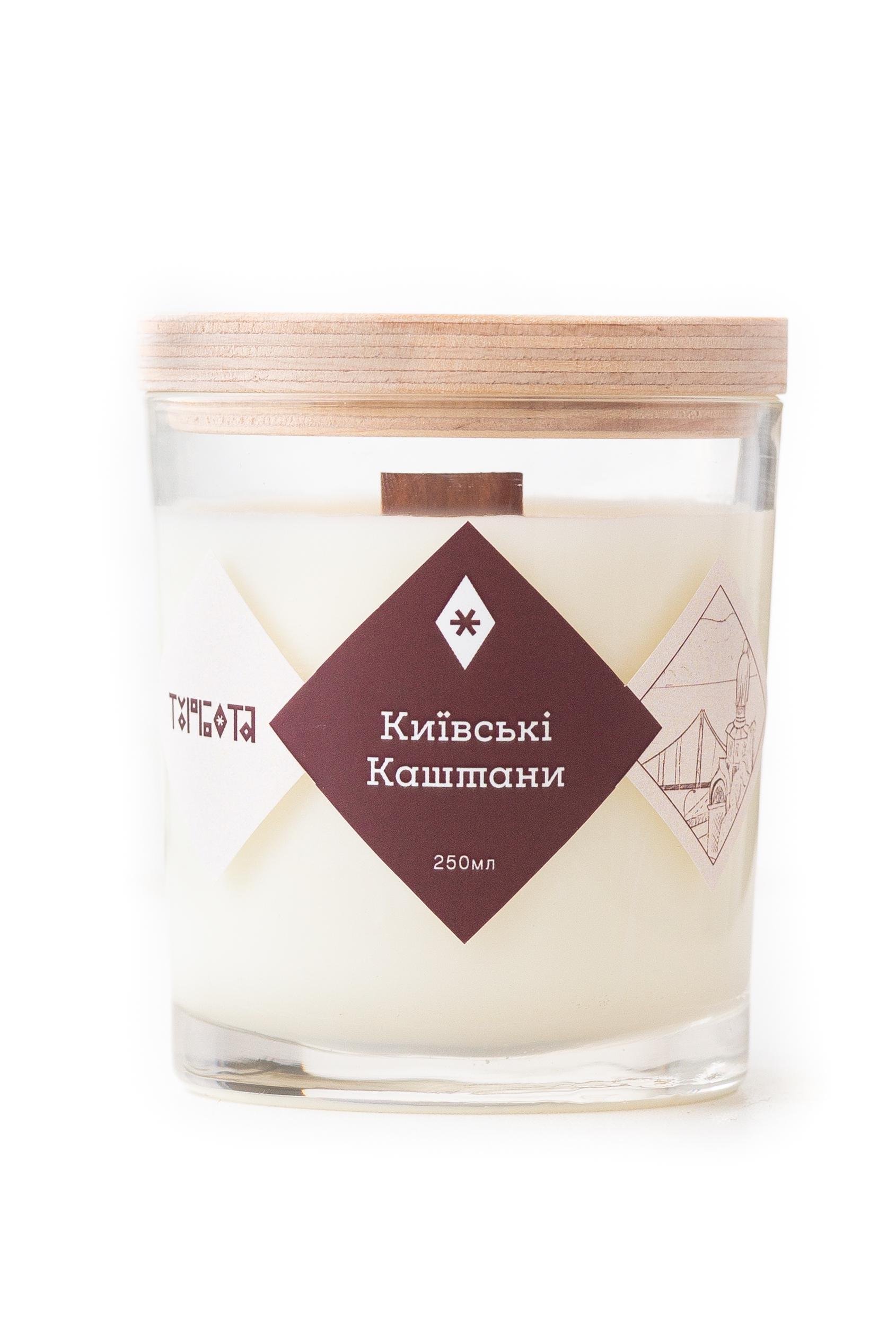 Свічка соєва Turbota candles "Київські Каштани" 145 г 9 см (200mlkyiv) - фото 1