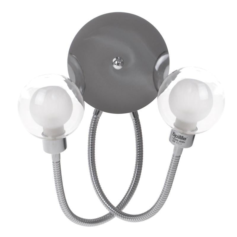 Бра настінне накладне у спальню на гнучкій ніжці Brille BL-416W/2 G9 CH 26-452