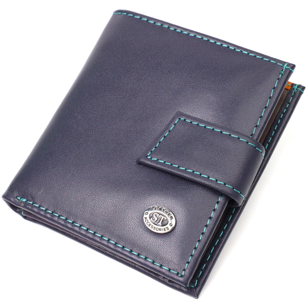 Кошелек женский ST Leather Wallet 19425 из натуральной кожи Синий (56363)