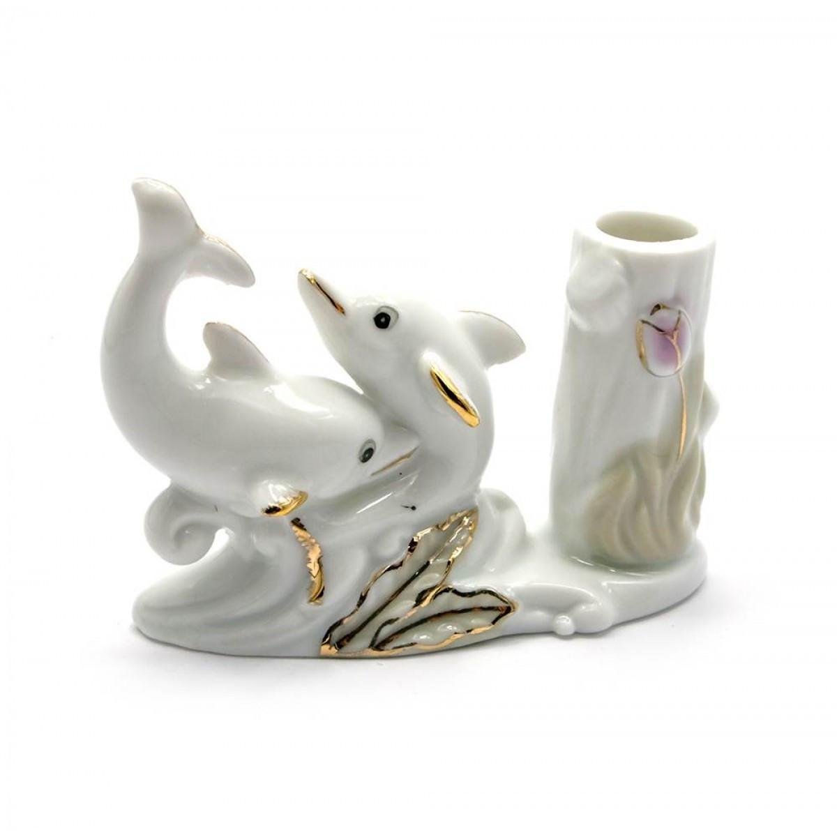 Подставка для зубочисток Дельфины фарфоровая (14-25587)