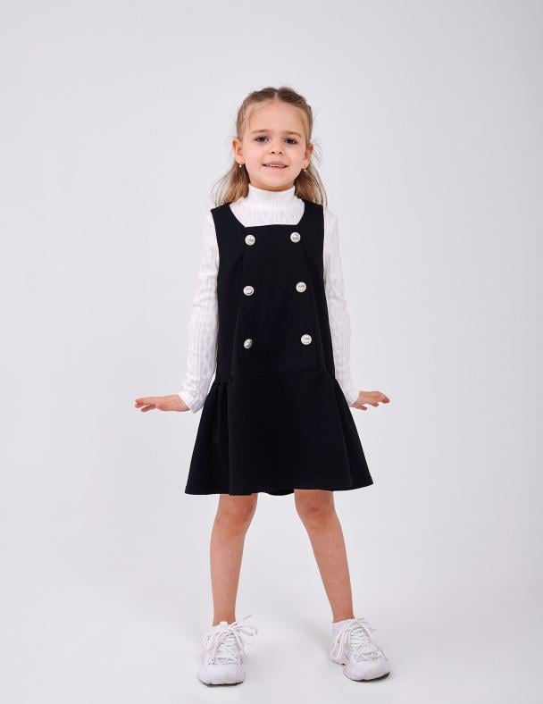 Сарафан для девочки Smil Стрейчевой футер 122 см Черный (120448)