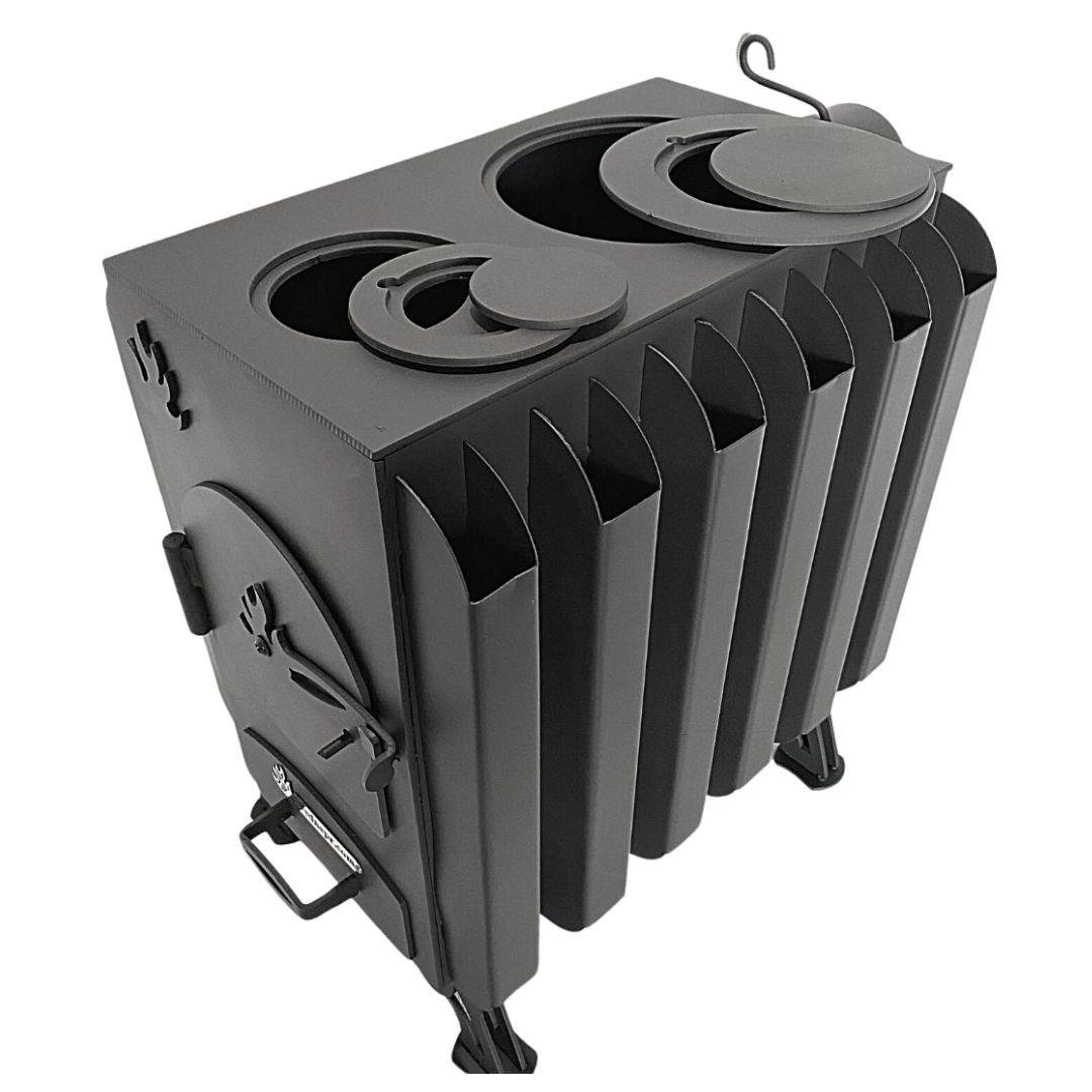 Печь буржуйка Батарея с конфорками длительного горения металлическая 4 мм