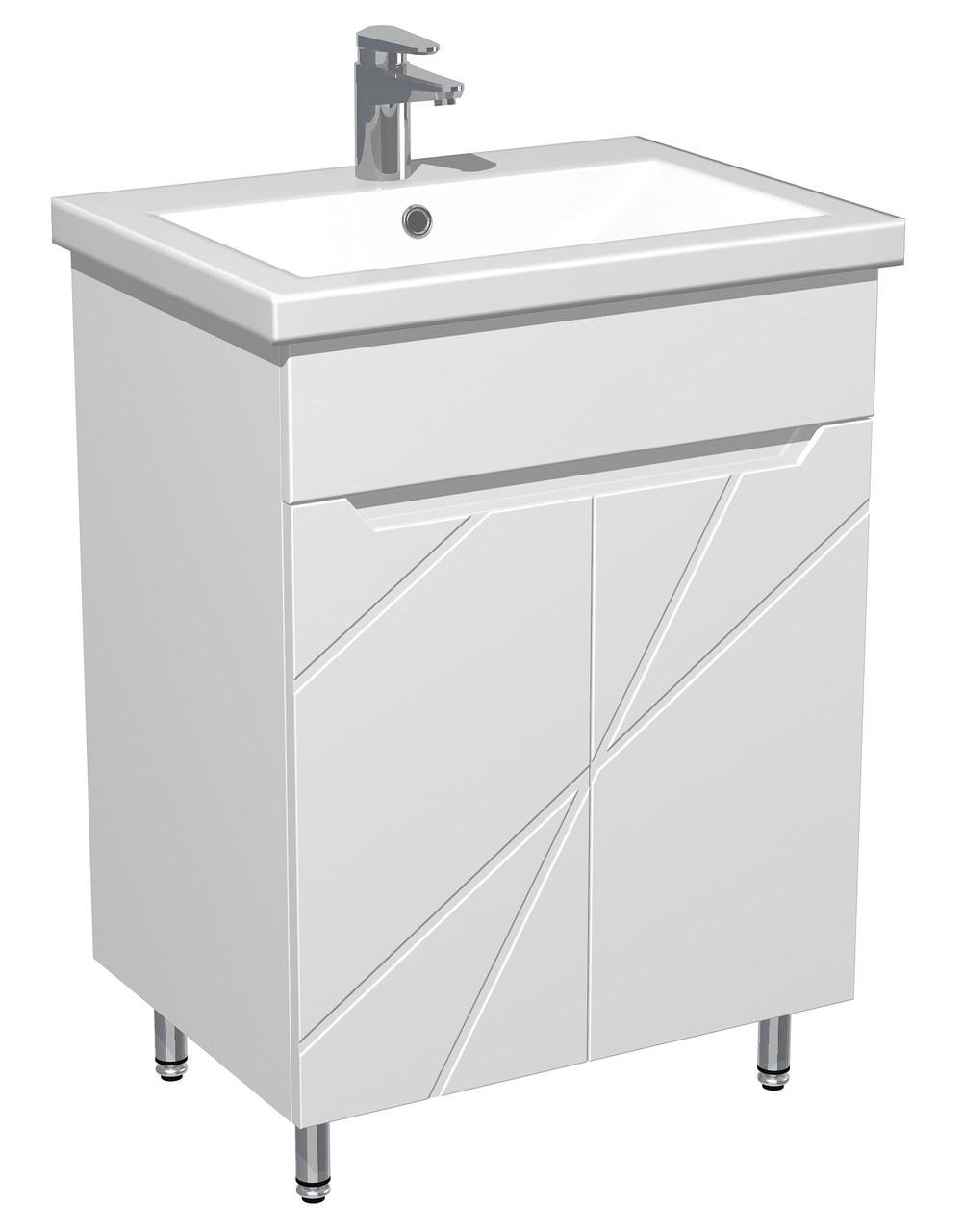 Тумба для ванної кімнати з умивальником Космо 60 см Білий (30632043)