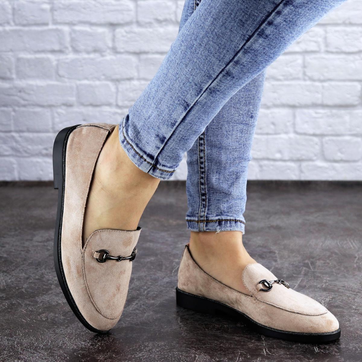 Мокасины женские Fashion Fido 1984 р. 36 23,5 см Бежевый (10429379)