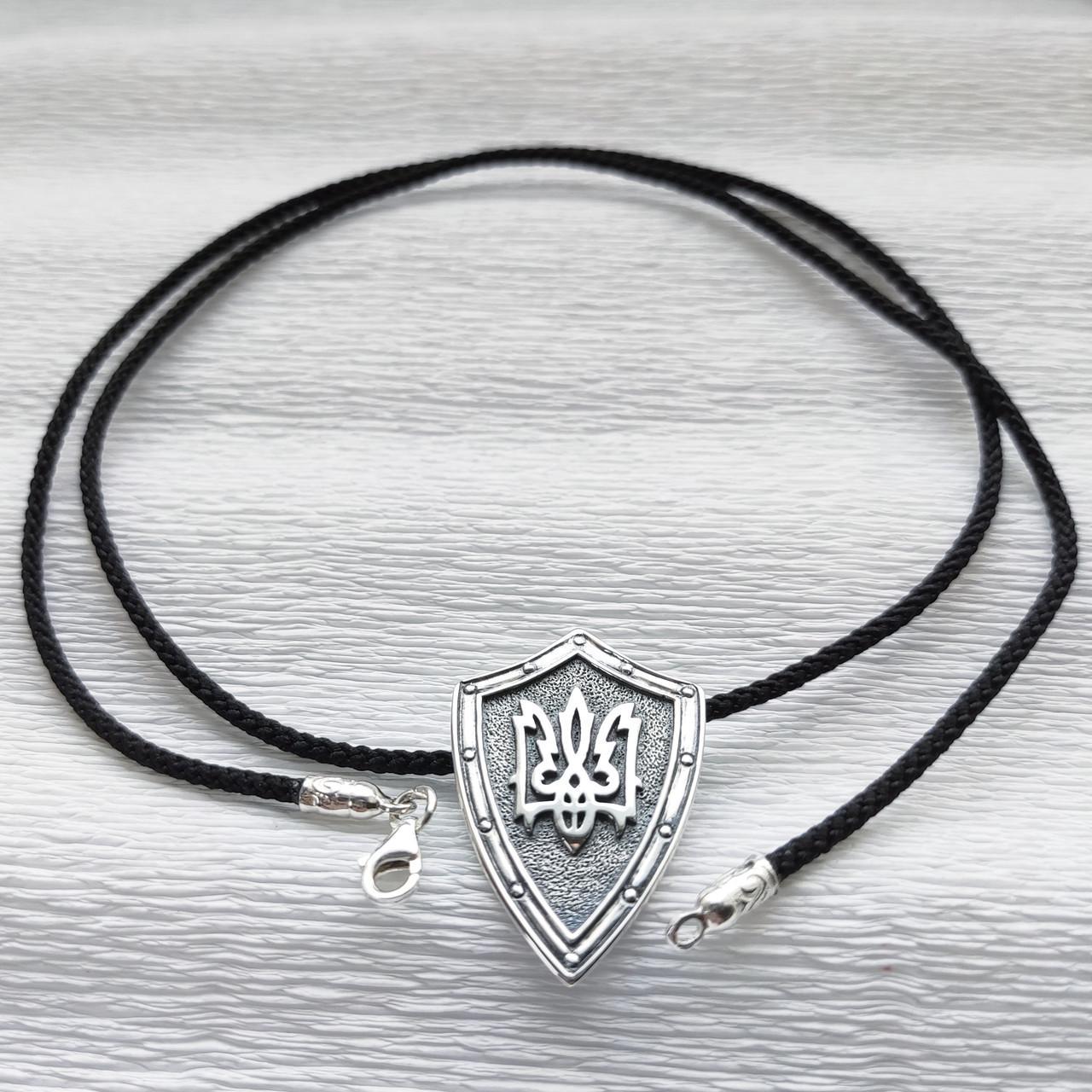 Шнурок и кулон Щит с гербом Украины 55 см (228п/112ш55)