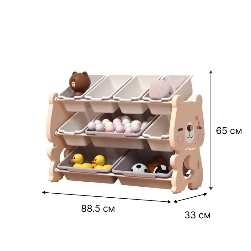 Органайзер для игрушек и вещей Lumpurini Flavio L 9 контейнеров 3 яруса Бежевый (18b151e8) - фото 3 Органайзер для игрушек и вещей Lumpurini Flavio L 9 контейнеров 3 яруса Бежевый (18b151e8) - фото 3