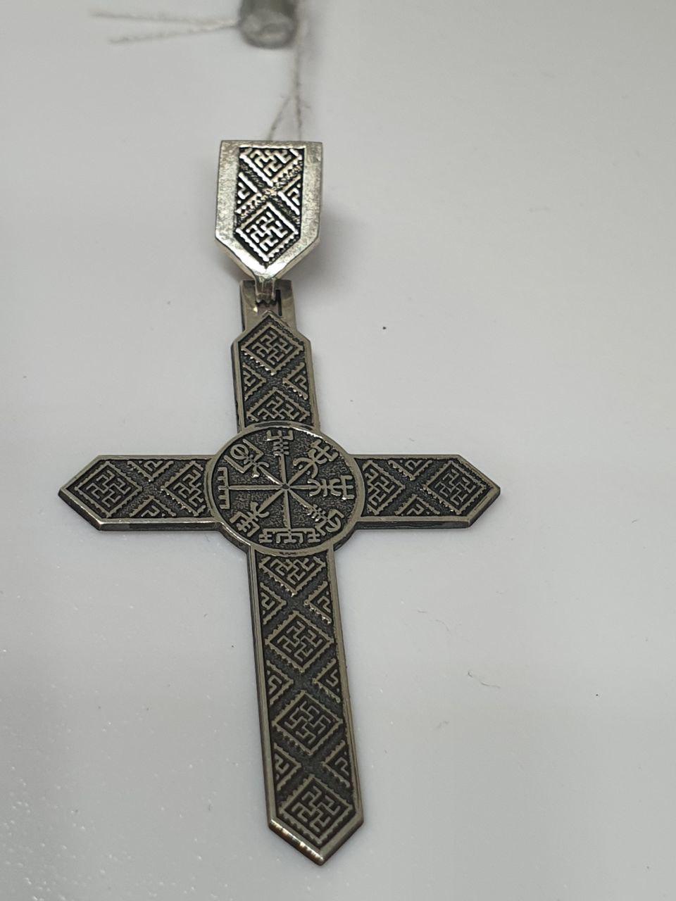 Срібний хрестик 925 проби Вегвізир з компасом (2581490753)