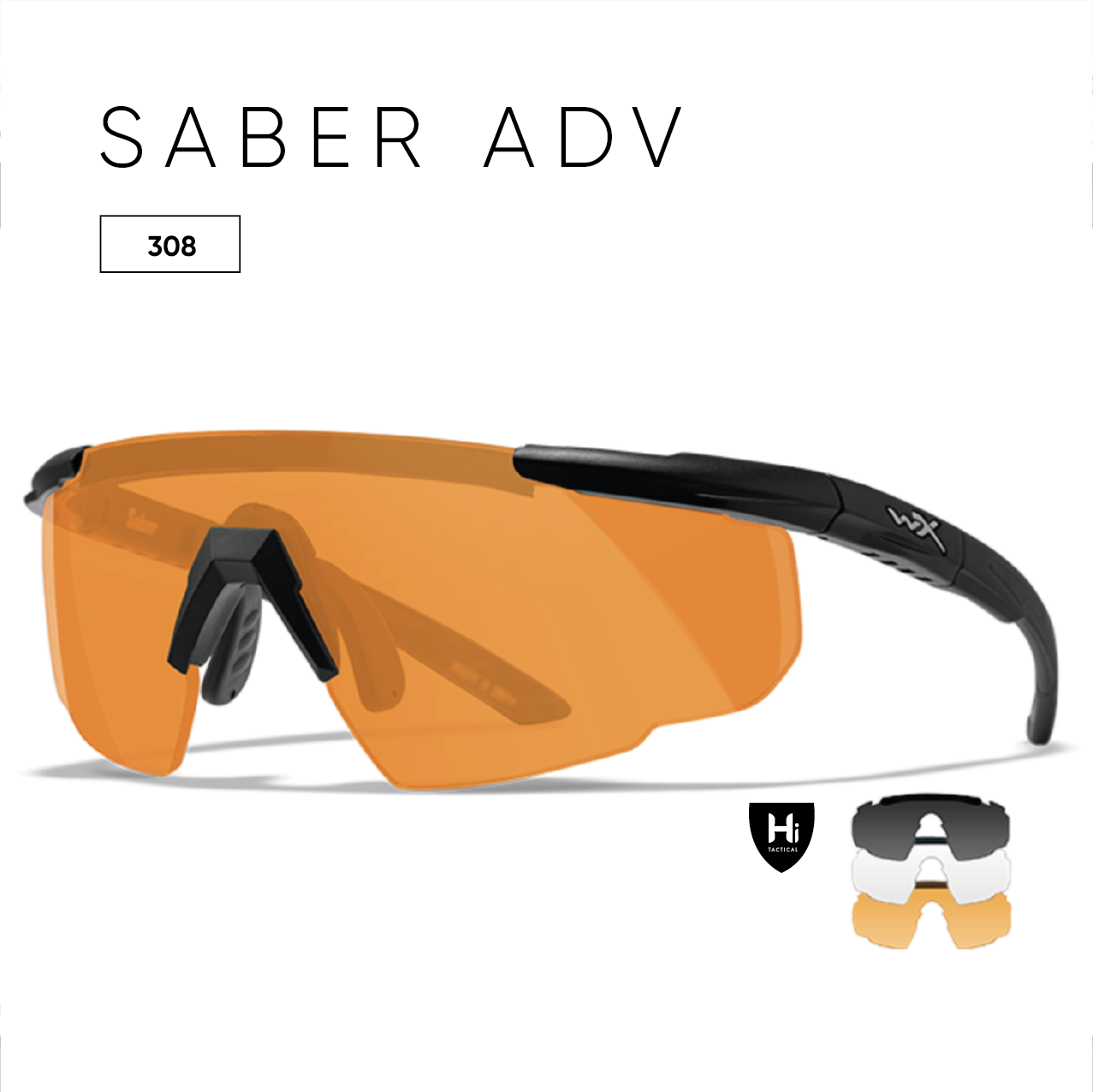 Очки Wiley X SABER ADV Smoke/Clear/Rust Matte Black Frame 3 линзы - фото 3